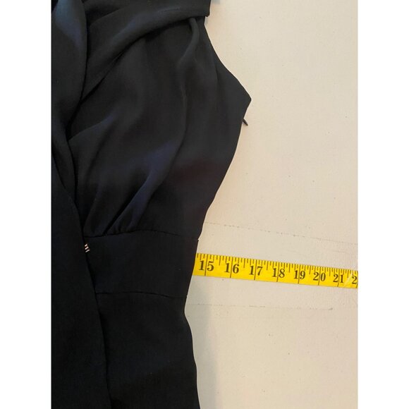 Antonio Melani Black Chiffon Overlay Cocktail Dress Beaded Waist Detail Size 8 - Picture 12 of 14